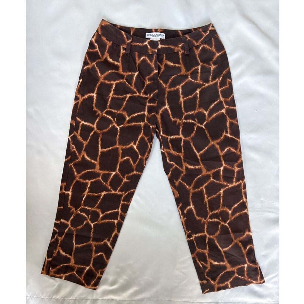 Dolce & Gabbana vintage Giraffe Print Capri Pants Made in Italy | Size 38 (XS/2)